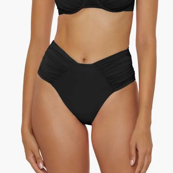 BECCA Other - NWT Becca Color Code‎ High Cut Bikini Bottoms in Black Size Medium